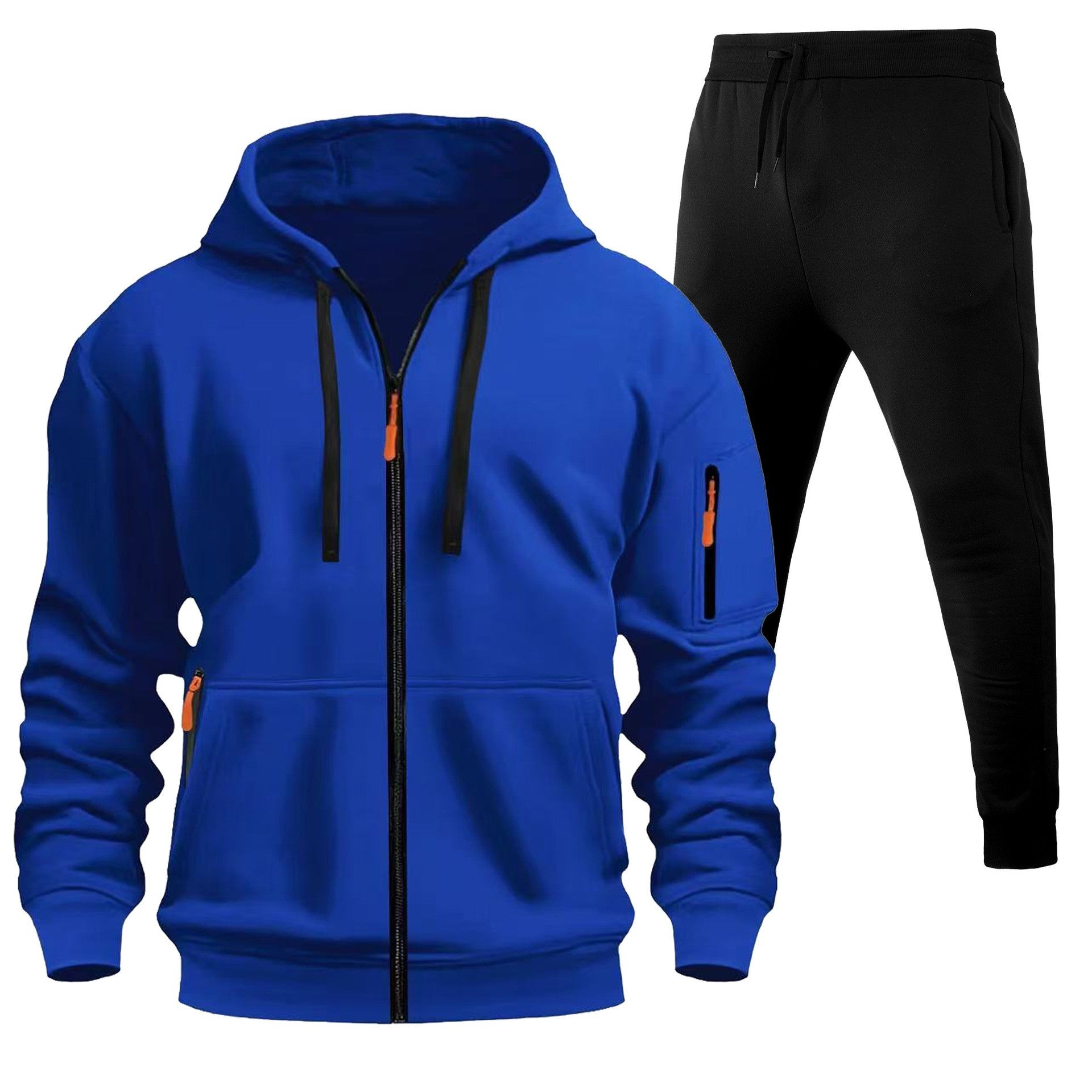 Stylish 2-Piece Fleece-Lined Zip-Up Hoodie & Jogger Set with Multi-Pockets - Perfect for Active Days! - Glowify