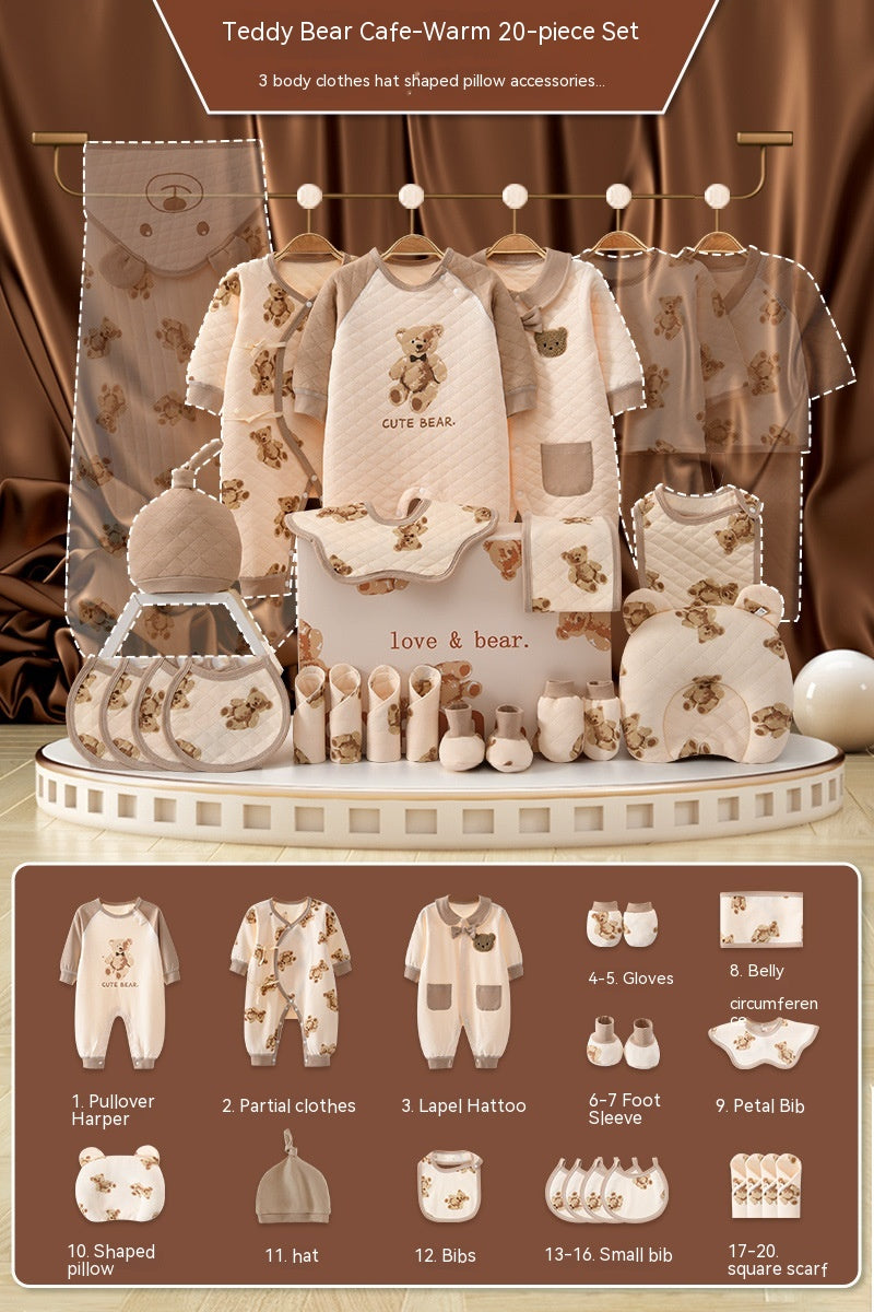 Luxury Teddy Newborn Gift Box – Baby Meeting Etiquette Clothing Set (0–12 Months) - Glowify