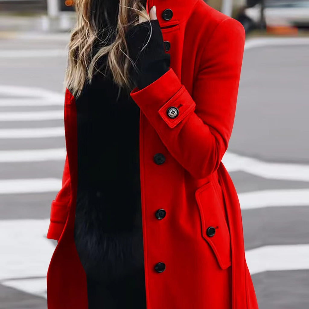 Glowify Elegant Slim-Fit Women’s Long Coat – Everyday Comfort & Style - Glowify