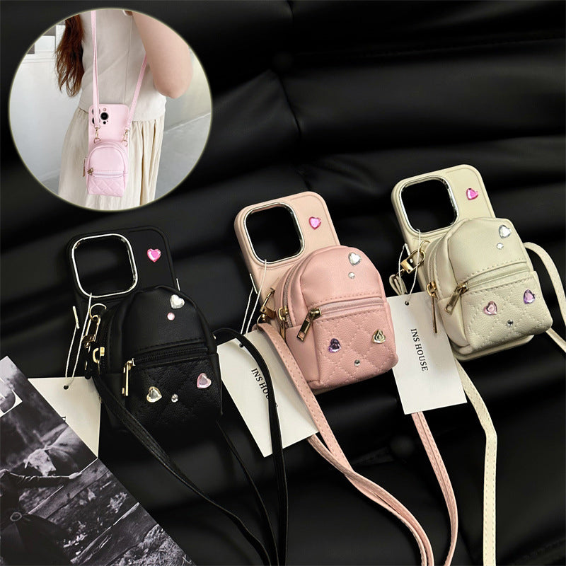 Crossbody Wallet Phone Case for iPhone – Cute Light Luxury Bag Case with Removable Shoulder Strap - Glowify