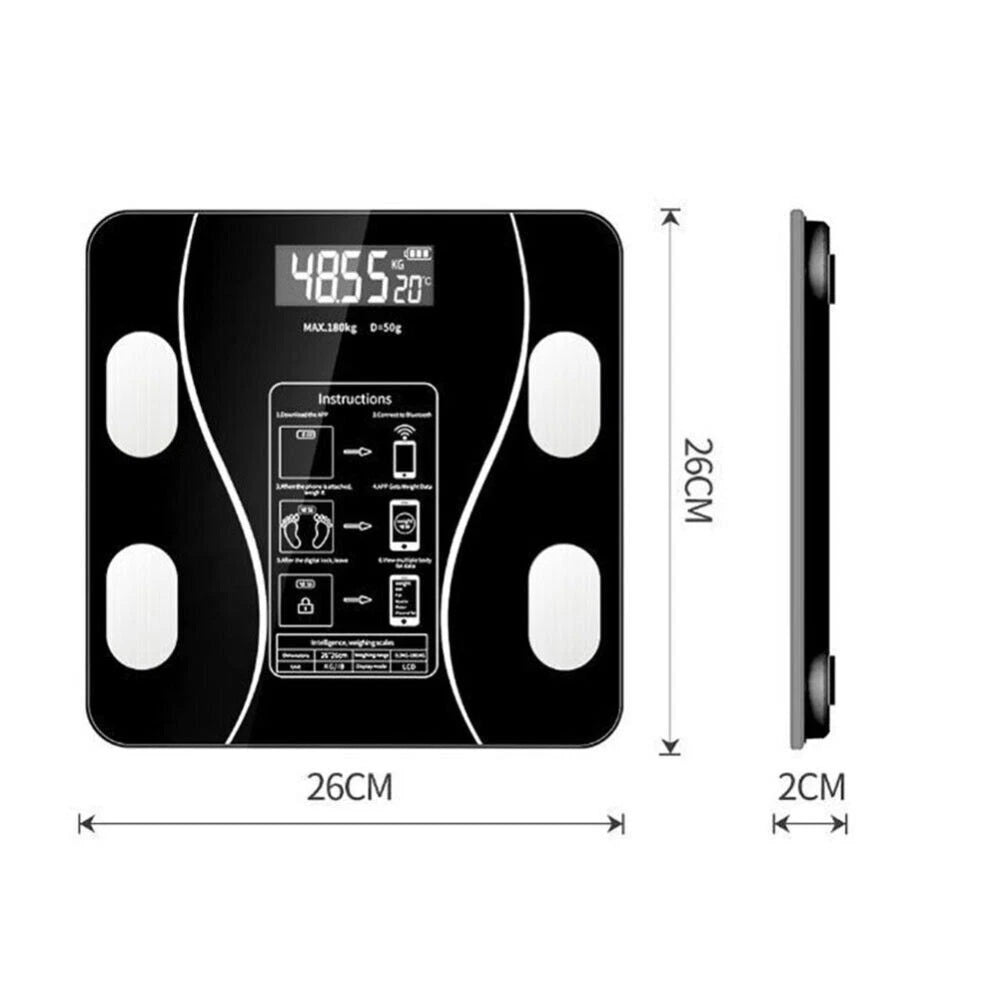 Bluetooth Smart Body Fat Scale – Digital BMI Bathroom Scale with App, Body Composition Analyzer (Up to 180kg / 400lbs)