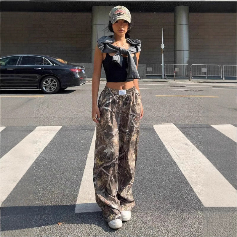 Women’s Camouflage Cargo Pants – Y2K Hip Hop Baggy Streetwear Multi-Pocket Trousers - Glowify