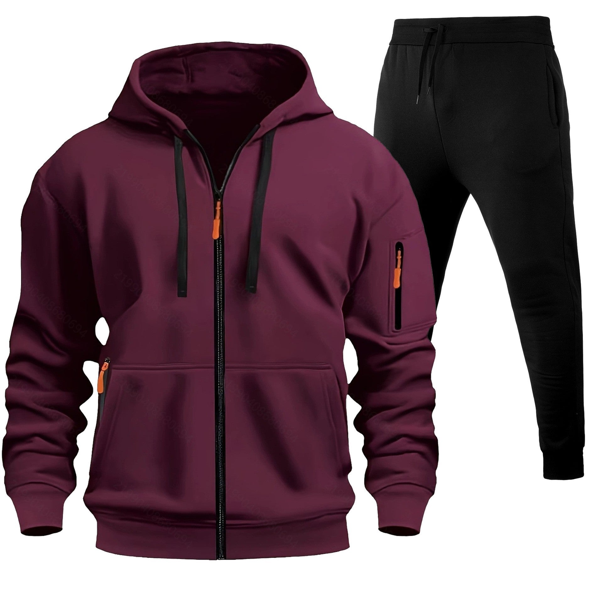 Stylish 2-Piece Fleece-Lined Zip-Up Hoodie & Jogger Set with Multi-Pockets - Perfect for Active Days! - Glowify