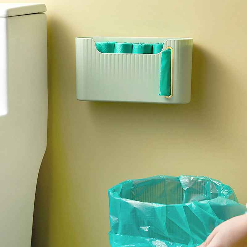 Wall-Mounted Garbage Bag Storage Box – Punch-Free Kitchen Trash Bag Organizer (Minimalist Design)