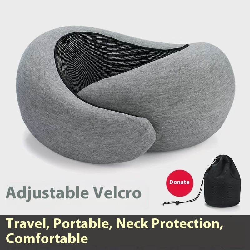 Soft Memory Foam Travel Neck Pillow – U-Shape Adjustable Support for Plane, Car & Office Naps - Glowify