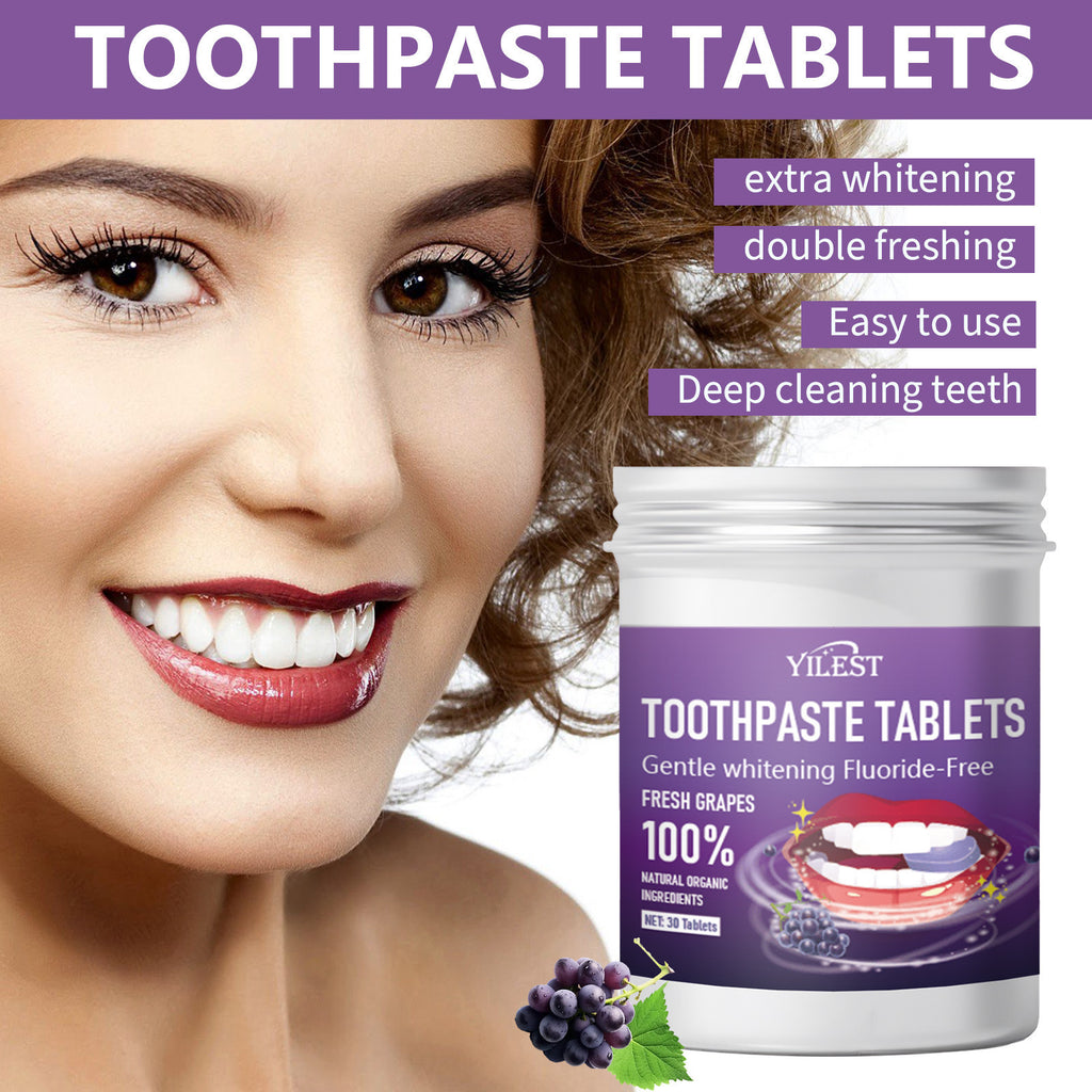 Solid Toothpaste Tablets - 60 Eco-Friendly, Portable Dental Gems for Fresh Breath Anytime! - Glowify
