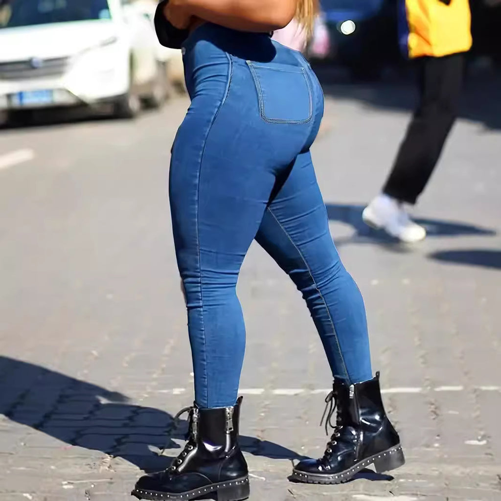 Women’s Skinny Fit Denim Jeans – High Waist Pencil Pants for Spring & Autumn - Glowify