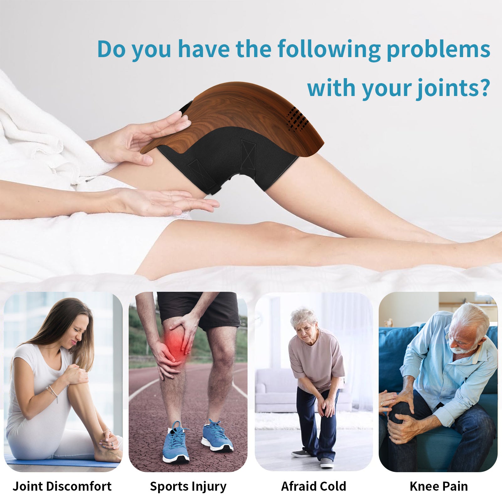 Electric Intelligent Knee Massager with Infrared Heat & Vibration – Rechargeable Home Pain Relief & Deep Kneading Therapy Device - Glowify