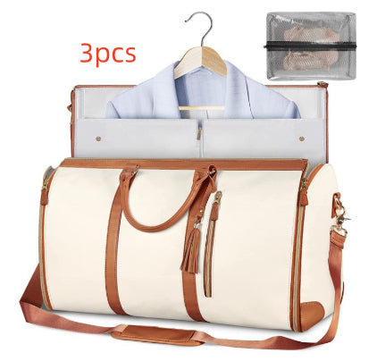 Large Capacity Women’s Travel Duffle Bag – Waterproof Folding Suit & Clothes Tote with Dry/Wet Separation - Glowify