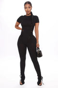 Women’s Crop Top & Long Pants Matching Set – Casual Sweet Style Two-Piece Outfit - Glowify