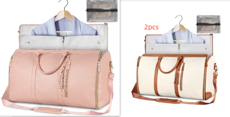 Large Capacity Women’s Travel Duffle Bag – Waterproof Folding Suit & Clothes Tote with Dry/Wet Separation - Glowify