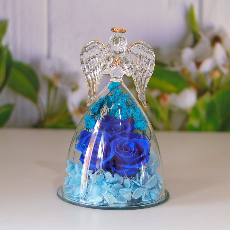 Eternal Rose in Glass Box – Dried Flower Home Decor & Romantic Gift for Special Occasions - Glowify