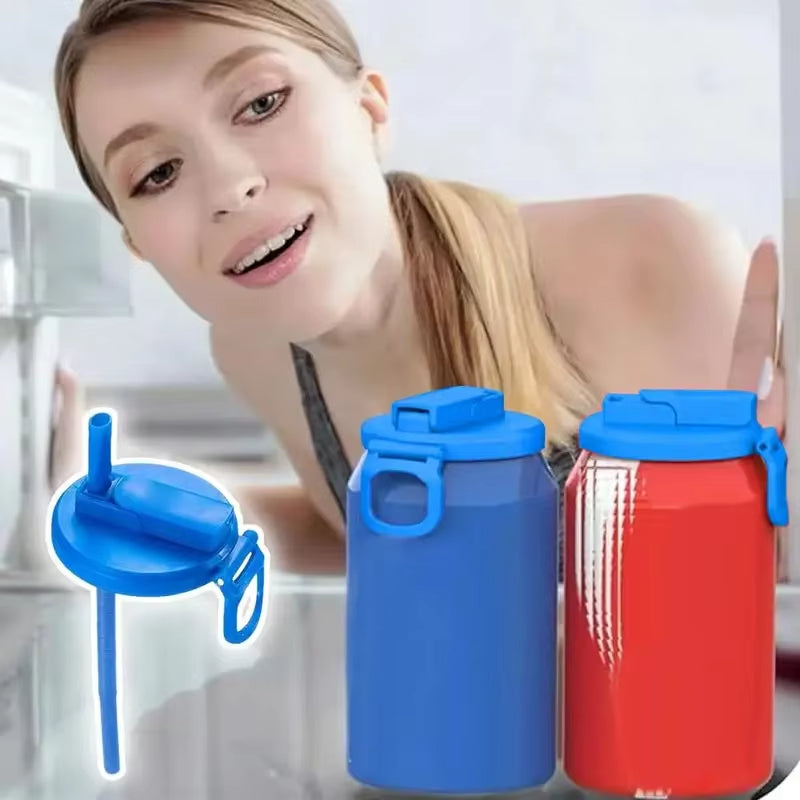 Reusable Soda Can Lid with Straw – Anti-Spill Beverage Can Stopper for Coke, Beer & Drinks - Glowify