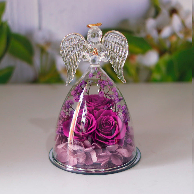 Eternal Rose in Glass Box – Dried Flower Home Decor & Romantic Gift for Special Occasions - Glowify