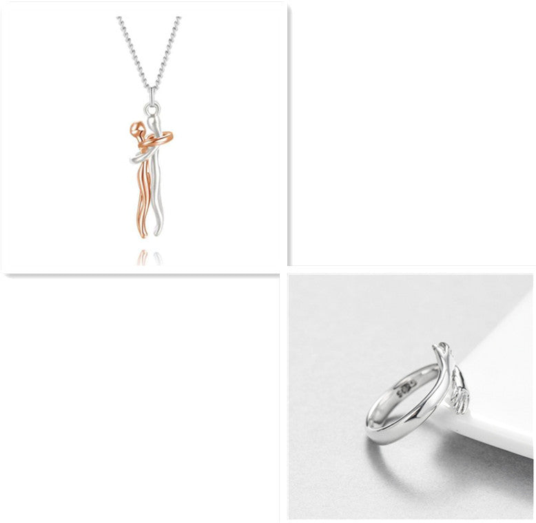 Hug Me Close Couple Necklace – Symbolic Embrace Pendant for Love, Connection & Togetherness - Glowify