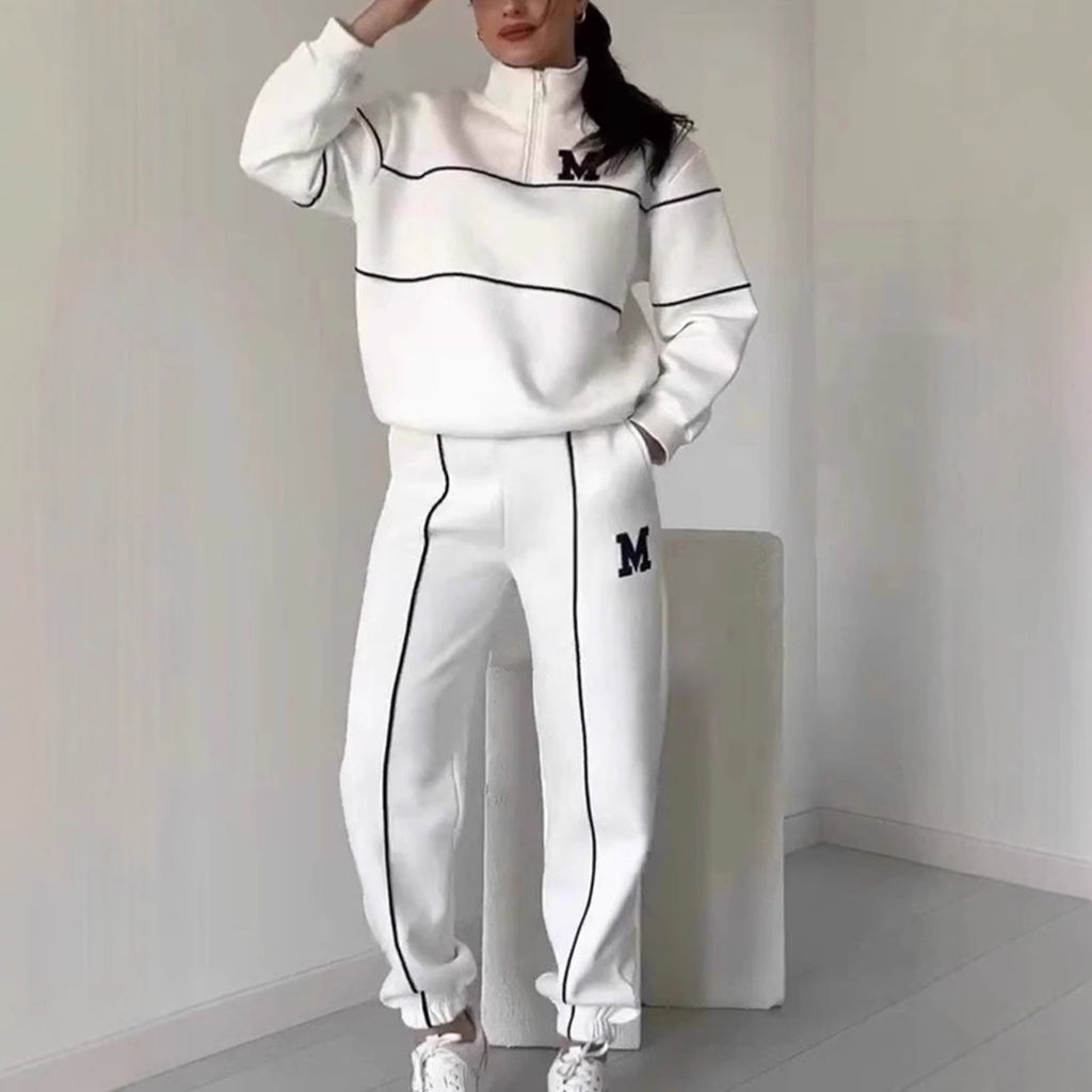 Women’s 2-Piece Lounge Sweatsuit Set – Pullover Sweatshirt & Baggy Sweatpants with Pockets - Glowify