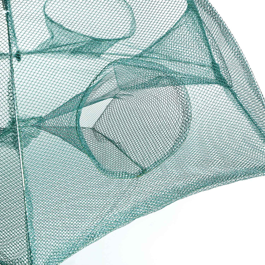 Portable Foldable Fishing Bait Trap Net – 6-Side 6-Hole Automatic Shrimp, Minnow & Crab Trap - Glowify