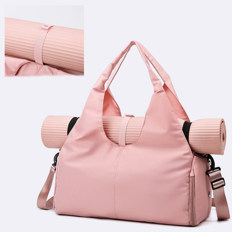 Women’s Large Capacity Yoga & Gym Bag – Dry/Wet Separation Sports Travel Tote with Mat Holder - Glowify