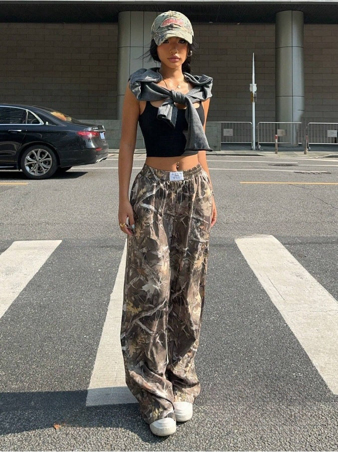 Women’s Camouflage Cargo Pants – Y2K Hip Hop Baggy Streetwear Multi-Pocket Trousers - Glowify