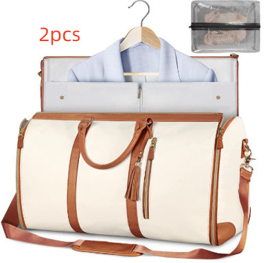 Large Capacity Women’s Travel Duffle Bag – Waterproof Folding Suit & Clothes Tote with Dry/Wet Separation - Glowify