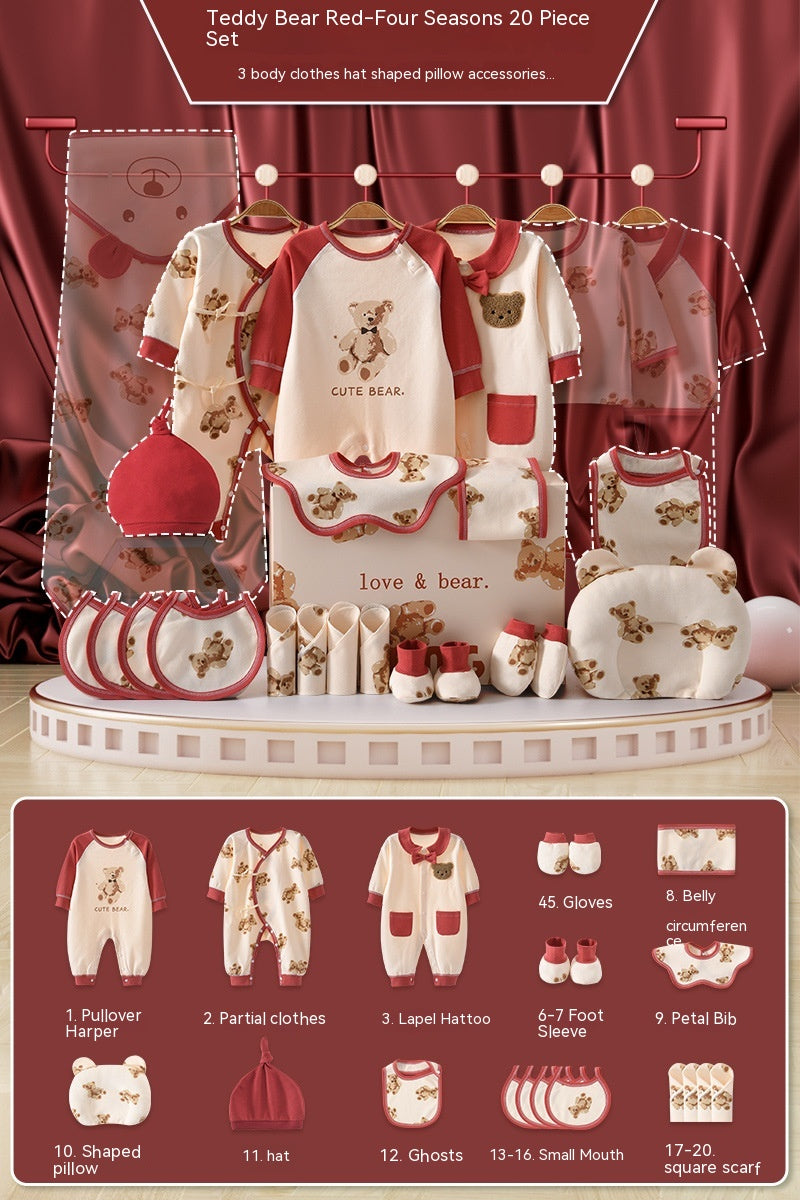 Luxury Teddy Newborn Gift Box – Baby Meeting Etiquette Clothing Set (0–12 Months) - Glowify