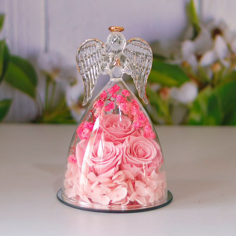 Eternal Rose in Glass Box – Dried Flower Home Decor & Romantic Gift for Special Occasions - Glowify