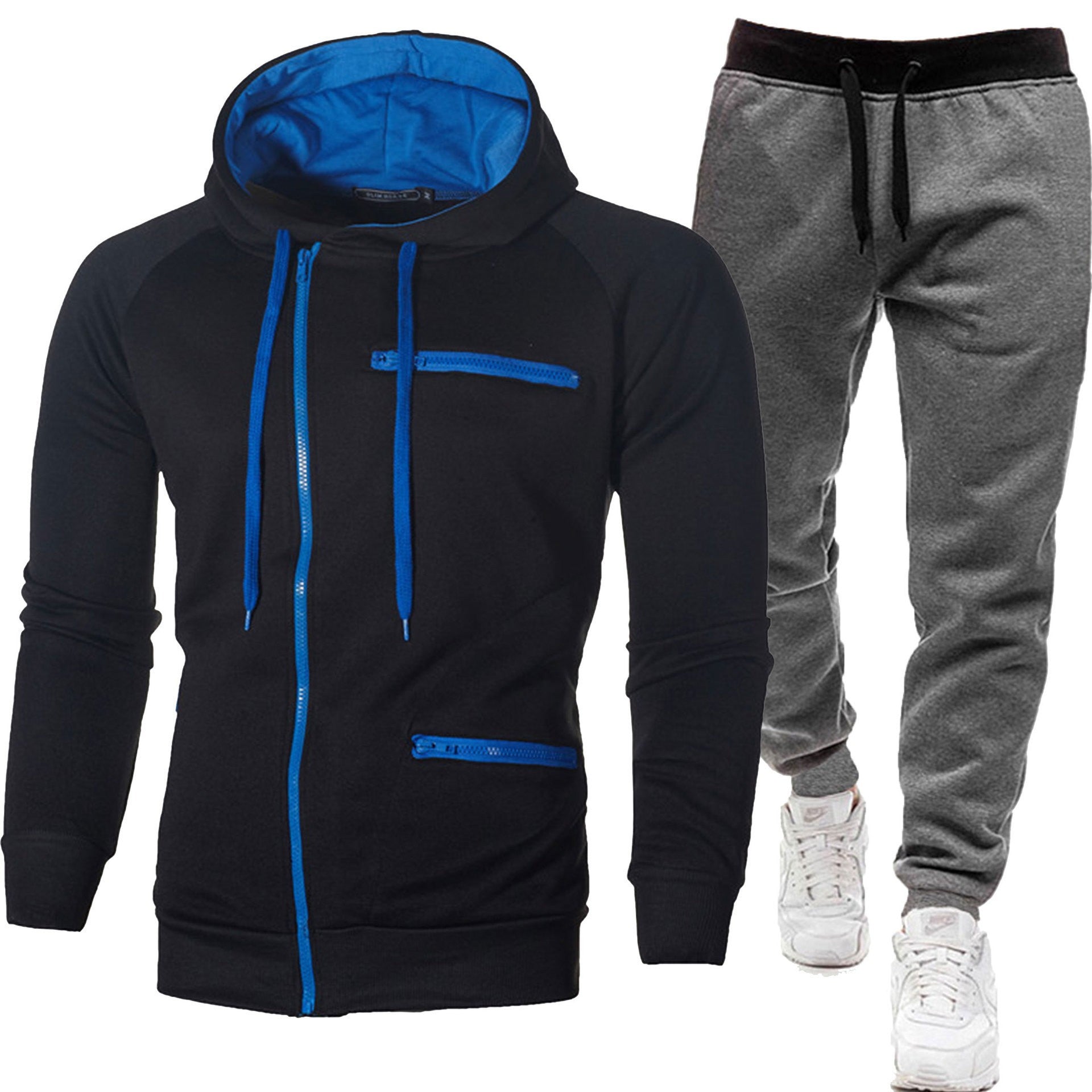 Fleece-Lined Hooded Cardigan Tracksuit Set for Women – Zip Jacket & Jogger Pants for Warmth and Comfort - Glowify