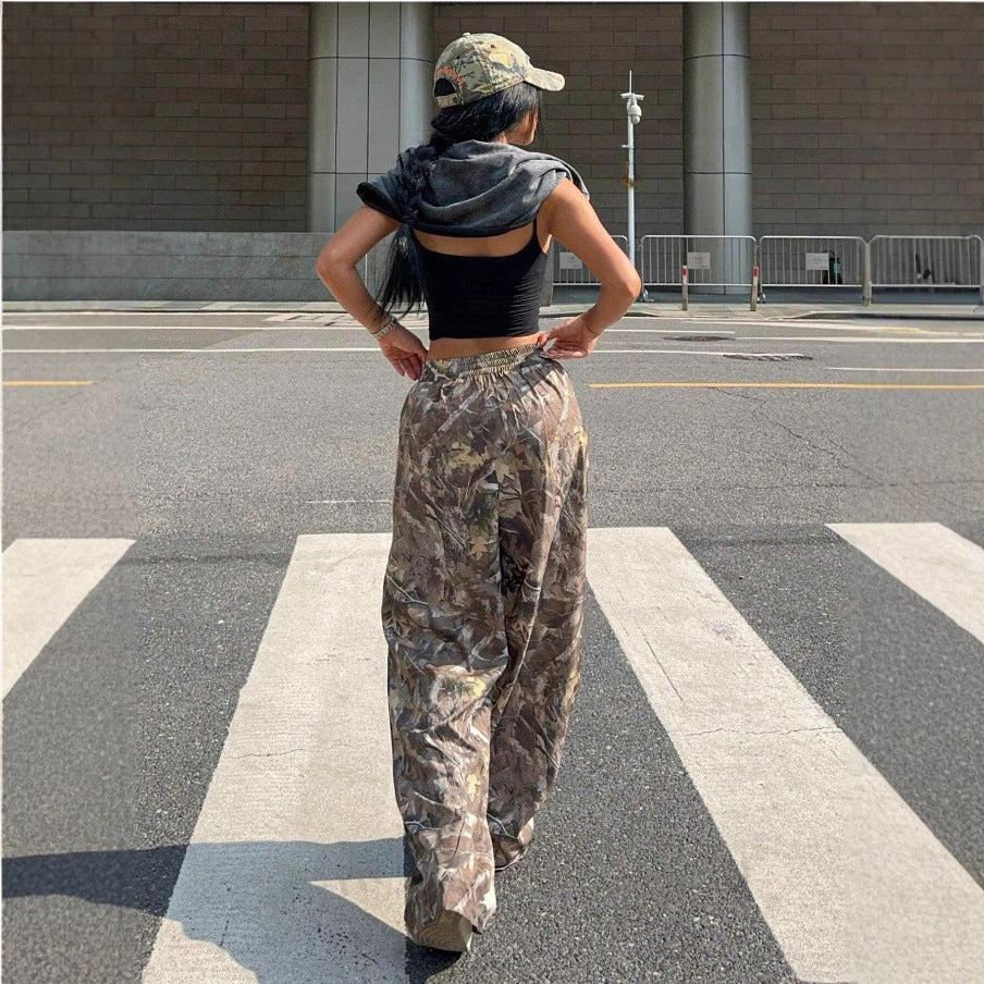 Women’s Camouflage Cargo Pants – Y2K Hip Hop Baggy Streetwear Multi-Pocket Trousers - Glowify