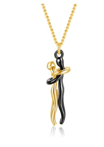 Hug Me Close Couple Necklace – Symbolic Embrace Pendant for Love, Connection & Togetherness - Glowify