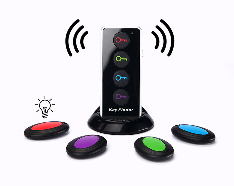 Wireless Key Finder Locator Set (1 Transmitter + 4 Receivers) – 40m Range, Beep Sound Anti-Lost Tracker - Glowify