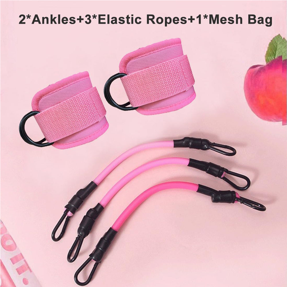 Ankle Resistance Bands with Cuffs – Adjustable Leg & Glute Workout Bands for Booty Lift and Home Gym Training - Glowify