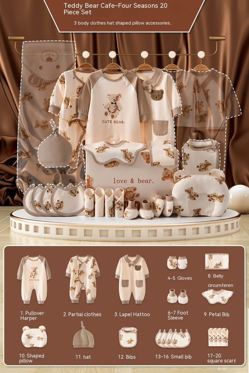 Luxury Teddy Newborn Gift Box – Baby Meeting Etiquette Clothing Set (0–12 Months) - Glowify