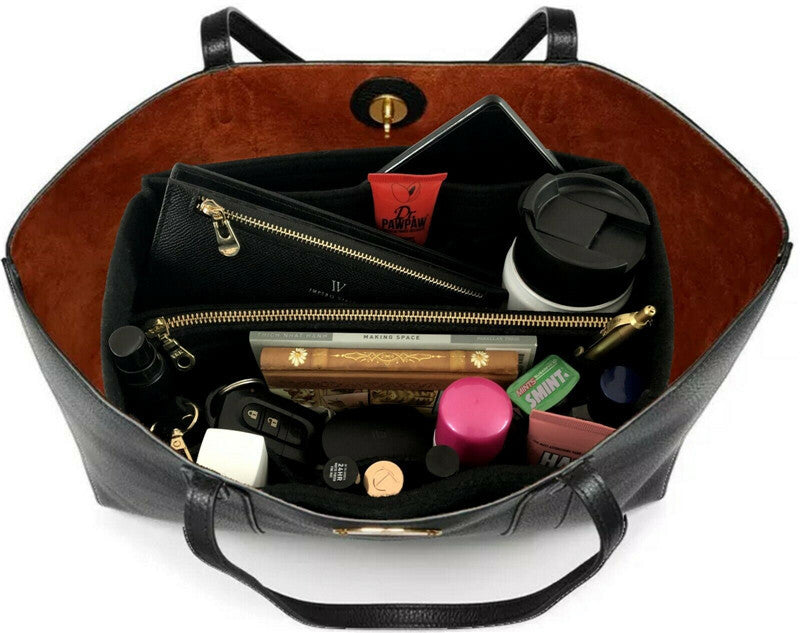 Women’s Felt Handbag Organizer Insert – Large Capacity Bag Liner with Pockets - Glowify