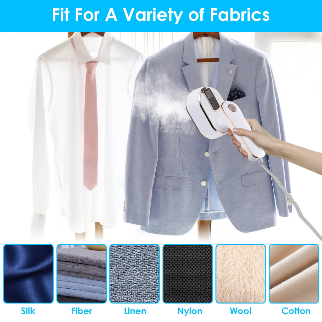 1000W Portable Handheld Garment Steamer – 10s Fast Heat, 180° Rotatable Handle - Glowify