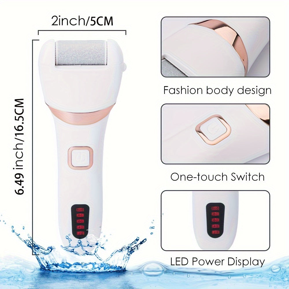 Electric Foot Grinder - Rechargeable Callus Remover with 3 Roller Heads | Professional Pedicure Kit