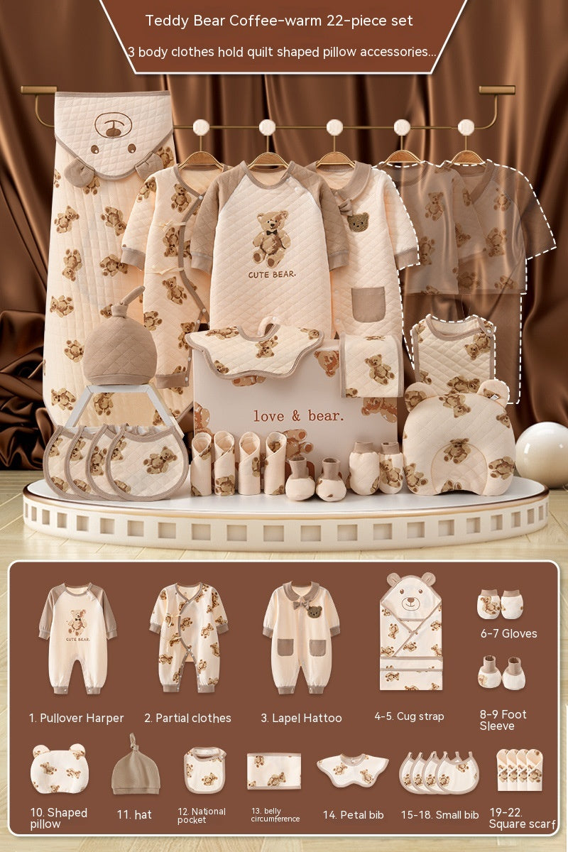 Luxury Teddy Newborn Gift Box – Baby Meeting Etiquette Clothing Set (0–12 Months) - Glowify