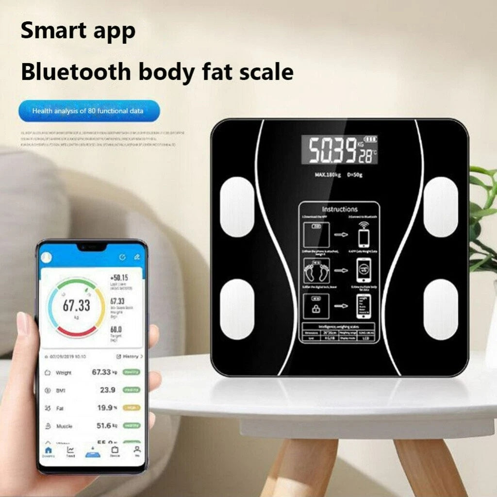 Bluetooth Smart Body Fat Scale – Digital BMI Bathroom Scale with App, Body Composition Analyzer (Up to 180kg / 400lbs)