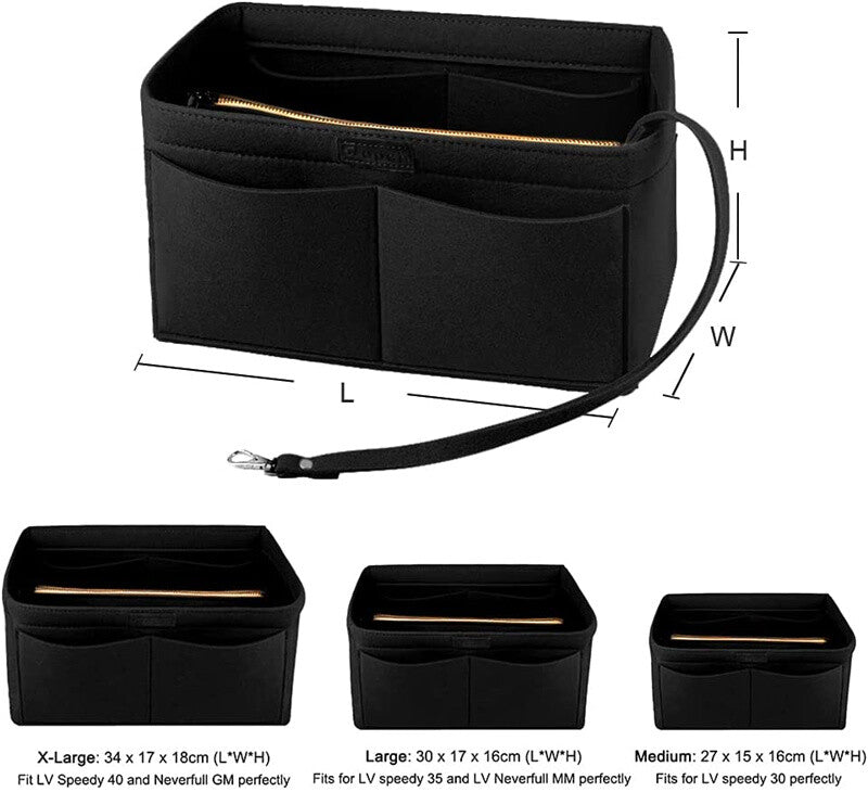 Women’s Felt Handbag Organizer Insert – Large Capacity Bag Liner with Pockets - Glowify