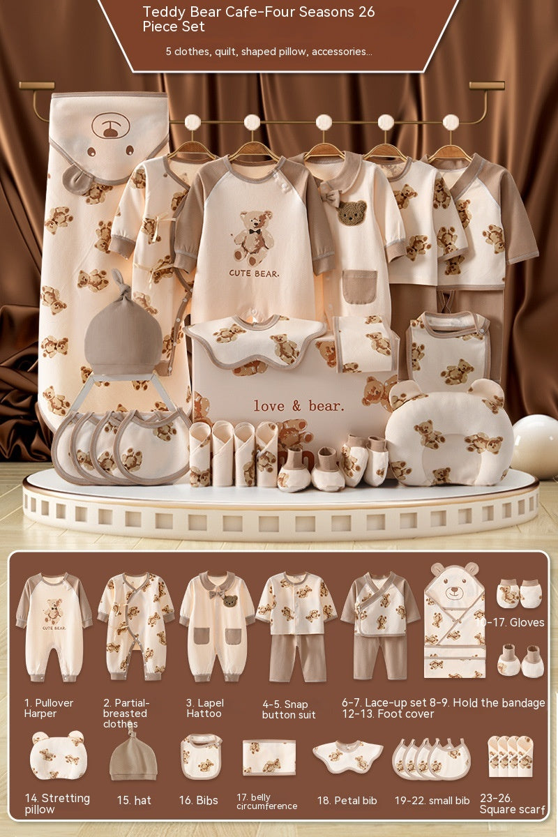 Luxury Teddy Newborn Gift Box – Baby Meeting Etiquette Clothing Set (0–12 Months) - Glowify