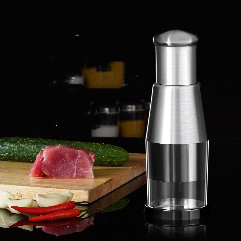 Manual Garlic Crusher & Onion Chopper – Stainless Steel Vegetable Press Kitchen Gadget - Glowify
